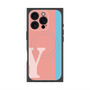 プレミアムスクエアケース with MagSafe［ オリジナル - initial color line - Y pink ］