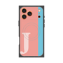 プレミアムスクエアケース with MagSafe［ オリジナル - initial color line - J pink ］
