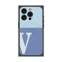 プレミアムスクエアケース with MagSafe［ オリジナル - initial two tone - V blue ］
