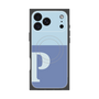 プレミアムスクエアケース with MagSafe［ オリジナル - initial two tone - P blue ］