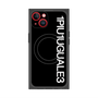 プレミアムスクエアケース with MagSafe［ 1PIU1UGUALE3 - ロゴ vertical - ブラック ］