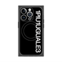 プレミアムスクエアケース with MagSafe［ 1PIU1UGUALE3 - ロゴ vertical - ブラック ］