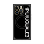 プレミアムスクエアケース with MagSafe［ 1PIU1UGUALE3 - ロゴ vertical - ブラック ］