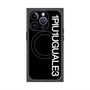 プレミアムスクエアケース with MagSafe［ 1PIU1UGUALE3 - ロゴ vertical - ブラック ］