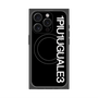 プレミアムスクエアケース with MagSafe［ 1PIU1UGUALE3 - ロゴ vertical - ブラック ］