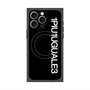 プレミアムスクエアケース with MagSafe［ 1PIU1UGUALE3 - ロゴ vertical - ブラック ］