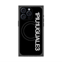 プレミアムスクエアケース with MagSafe［ 1PIU1UGUALE3 - ロゴ vertical - ブラック ］