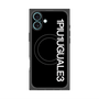 プレミアムスクエアケース with MagSafe［ 1PIU1UGUALE3 - ロゴ vertical - ブラック ］