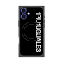 プレミアムスクエアケース with MagSafe［ 1PIU1UGUALE3 - ロゴ vertical - ブラック ］