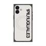 プレミアムスクエアケース with MagSafe［ 1PIU1UGUALE3 - ロゴ vertical - ホワイト ］