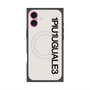 プレミアムスクエアケース with MagSafe［ 1PIU1UGUALE3 - ロゴ vertical - ホワイト ］