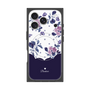 プレミアムスクエアケース with MagSafe［ ツインドットフラワー - Navy ］
