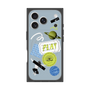 プレミアムスクエアケース with MagSafe［ Playful sticker - Dusty Blue ］