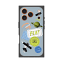 プレミアムスクエアケース with MagSafe［ Playful sticker - Dusty Blue ］