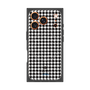 プレミアムスクエアケース with MagSafe［ Houndstooth Pattern Black with LANVIN en Bleu logo- ランバン 千鳥格子柄 ブラック ］