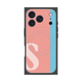 プレミアムスクエアケース with MagSafe［ オリジナル - initial color line - S pink ］