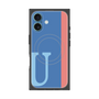 プレミアムスクエアケース with MagSafe［ オリジナル - initial color line - U blue ］