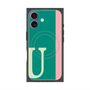 プレミアムスクエアケース with MagSafe［ オリジナル - initial color line - U green ］