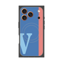 プレミアムスクエアケース with MagSafe［ オリジナル - initial color line - V blue ］