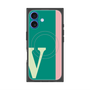 プレミアムスクエアケース with MagSafe［ オリジナル - initial color line - V green ］