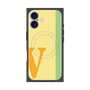 プレミアムスクエアケース with MagSafe［ オリジナル - initial color line - V yellow ］