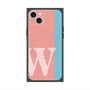 プレミアムスクエアケース with MagSafe［ オリジナル - initial color line - W pink ］