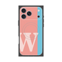 プレミアムスクエアケース with MagSafe［ オリジナル - initial color line - W pink ］
