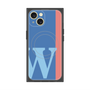 プレミアムスクエアケース with MagSafe［ オリジナル - initial color line - W blue ］