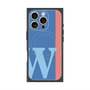 プレミアムスクエアケース with MagSafe［ オリジナル - initial color line - W blue ］