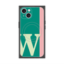 プレミアムスクエアケース with MagSafe［ オリジナル - initial color line - W green ］