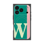 プレミアムスクエアケース with MagSafe［ オリジナル - initial color line - W green ］