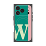 プレミアムスクエアケース with MagSafe［ オリジナル - initial color line - W green ］