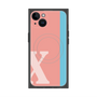 プレミアムスクエアケース with MagSafe［ オリジナル - initial color line - X pink ］