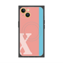 プレミアムスクエアケース with MagSafe［ オリジナル - initial color line - X pink ］