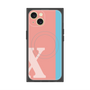 プレミアムスクエアケース with MagSafe［ オリジナル - initial color line - X pink ］