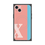 プレミアムスクエアケース with MagSafe［ オリジナル - initial color line - X pink ］