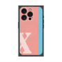 プレミアムスクエアケース with MagSafe［ オリジナル - initial color line - X pink ］