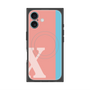 プレミアムスクエアケース with MagSafe［ オリジナル - initial color line - X pink ］