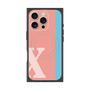 プレミアムスクエアケース with MagSafe［ オリジナル - initial color line - X pink ］