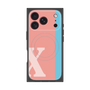 プレミアムスクエアケース with MagSafe［ オリジナル - initial color line - X pink ］