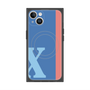 プレミアムスクエアケース with MagSafe［ オリジナル - initial color line - X blue ］