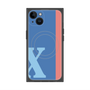 プレミアムスクエアケース with MagSafe［ オリジナル - initial color line - X blue ］