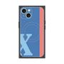 プレミアムスクエアケース with MagSafe［ オリジナル - initial color line - X blue ］