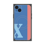プレミアムスクエアケース with MagSafe［ オリジナル - initial color line - X blue ］