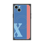 プレミアムスクエアケース with MagSafe［ オリジナル - initial color line - X blue ］