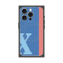 プレミアムスクエアケース with MagSafe［ オリジナル - initial color line - X blue ］