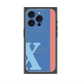 プレミアムスクエアケース with MagSafe［ オリジナル - initial color line - X blue ］