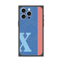 プレミアムスクエアケース with MagSafe［ オリジナル - initial color line - X blue ］