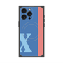 プレミアムスクエアケース with MagSafe［ オリジナル - initial color line - X blue ］