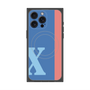 プレミアムスクエアケース with MagSafe［ オリジナル - initial color line - X blue ］
